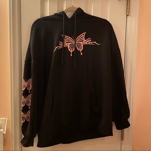 Black butterfly hoodie